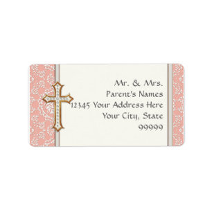 Etiqueta Chica de la Cruz Dorada de Oro de la Santa Primera