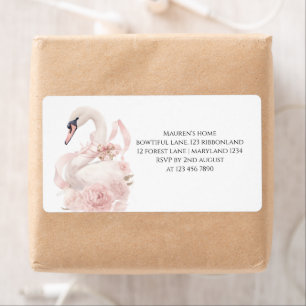 Etiqueta Chica de lazo rosa Baby Shower