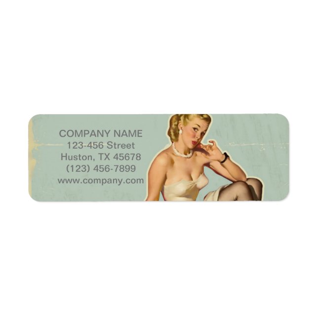 Etiqueta Chica de moda Retro Artista de maquillaje de estil (Frente)