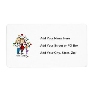 Etiqueta Chica de Padres Esperados de Figuras de Palo