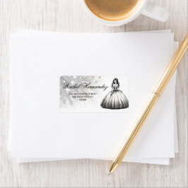 Etiqueta Chica de Quinceañera Blanco y Negro