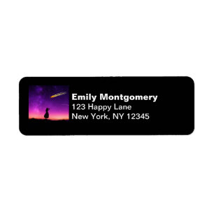 Etiqueta Chica De Silhouette Ve El Accidente Del Meteor En 