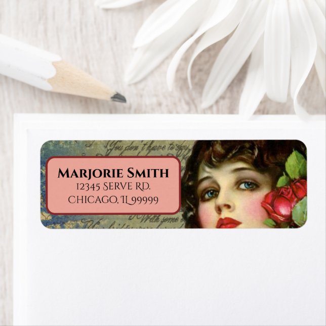 Etiqueta Chica del glamour victoriano con dirección de reto (In situ)