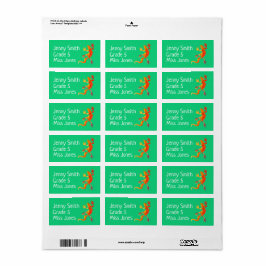 Etiqueta Chica gecko lagarto nombre libros de texto escolar