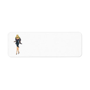 Etiqueta Chica Glamurosa Vintage Preciosa Retro Rubia Pinup