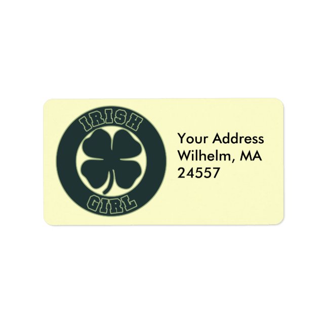 Etiqueta Chica irlandés (Frente)