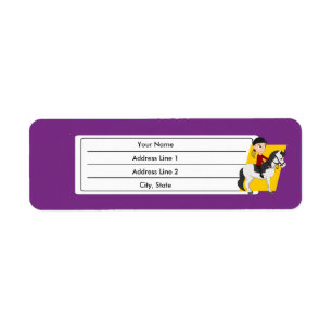 Etiqueta Chica montando un personalizado de caballos