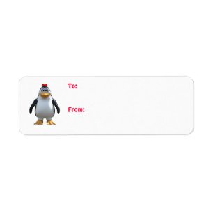 Etiqueta Chica Personalizado Cute Penguin