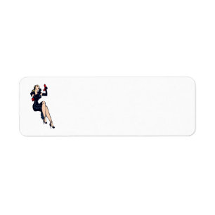 Etiqueta Chica Pinup Rubia Bonita Vintage Glamour Retro