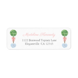 Etiqueta Chica Preppy Boxwood Baby Shower Return Address La