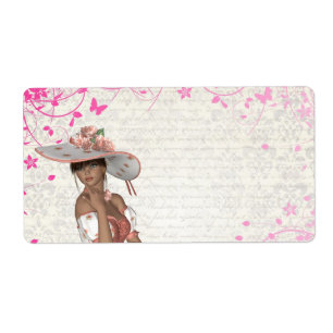 Etiqueta Chica rosa de verano