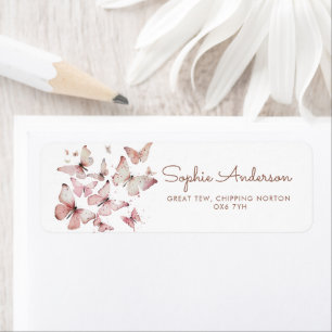 Etiqueta Chica rosa mariposa Baby Shower