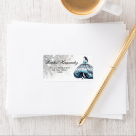 Etiqueta Chica verde azulado de Quinceañera