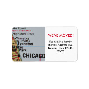 Etiqueta Chicago We've Moved label