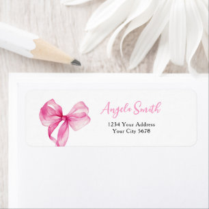 Etiqueta Chicas de Bow Rosado Primer Día Dirección