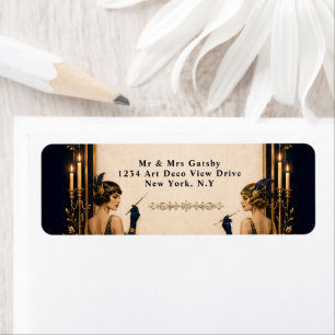 Etiqueta Chicas Gatsby flapper boda tema años 20 editable