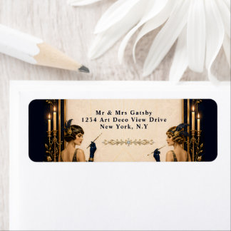 Etiqueta Chicas Gatsby flapper boda tema años 20 editable
