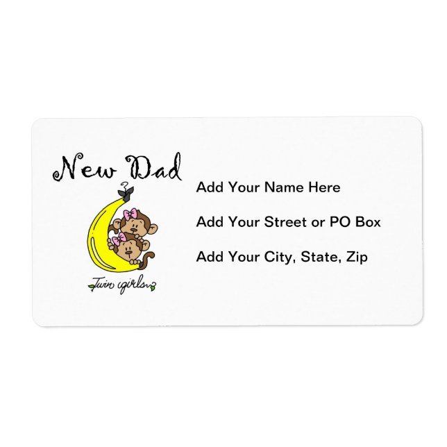 Etiqueta Chicas gemelos Nuevos Regalos De Papá (Frente)