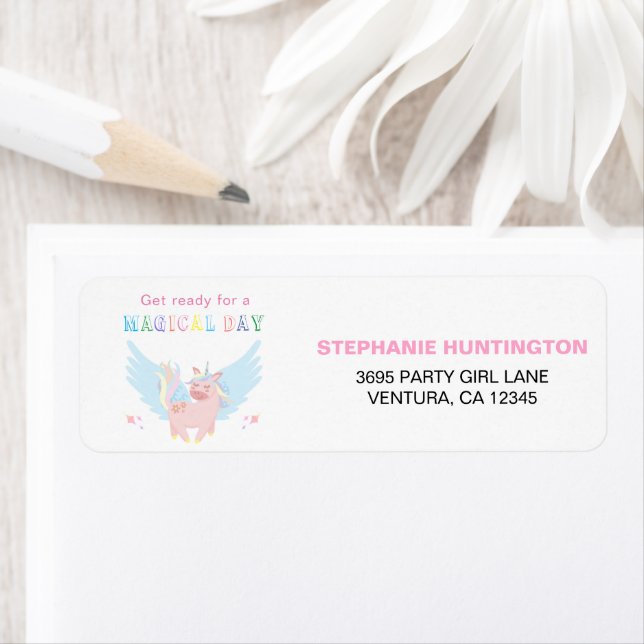 Etiqueta Chicas Pink Unicorn Magical Day Party (In situ)