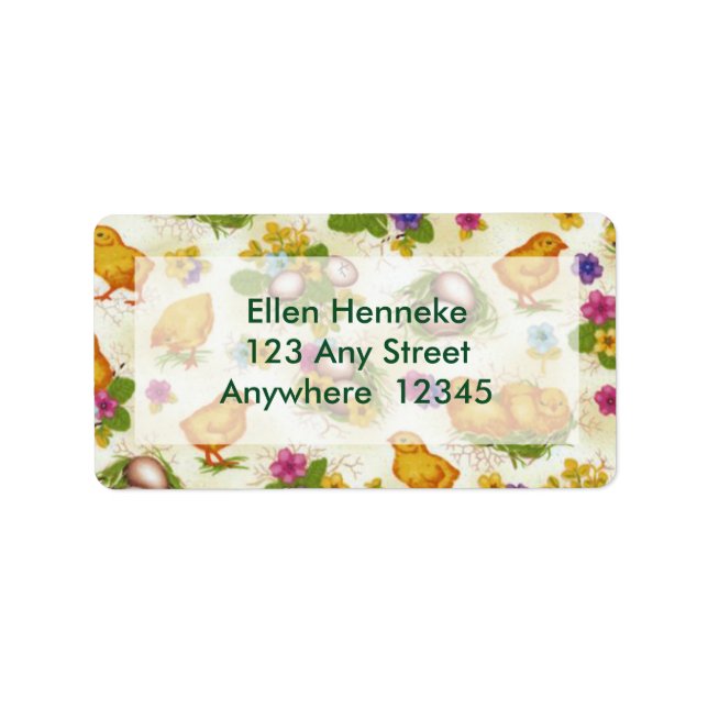 Etiqueta Chicas y huevos de Pascua (Frente)