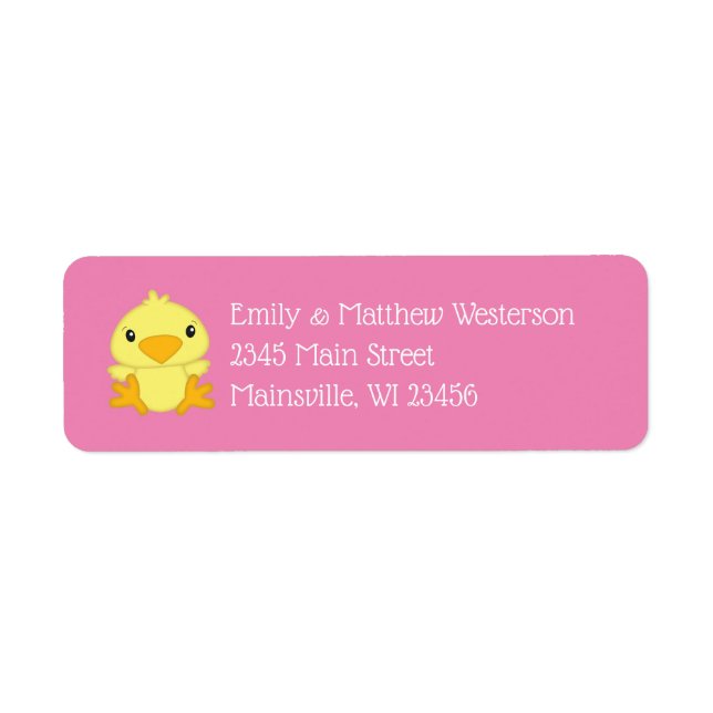 Etiqueta Chick Baby Shower Pink (Frente)