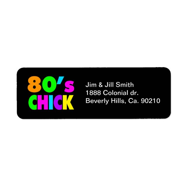 Etiqueta Chick de Neon Colours 80 (Frente)