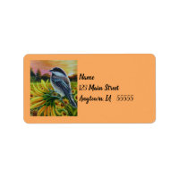 Chickadee Bird Sunflower Farm Watercolor Art