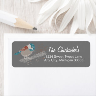 Etiqueta Chickadee Song Bird Gray Art