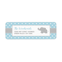 Chico Elefante Azul Gris Lunares Baby Shower