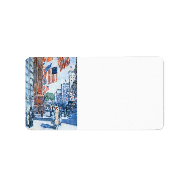 Etiqueta Childe Hassam - Banderas Quinta Avenida (Frente)