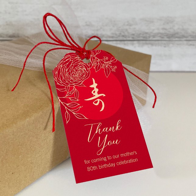 Etiqueta china de regalo "Longevidad" Cumpleaños R (Subido por el creador)