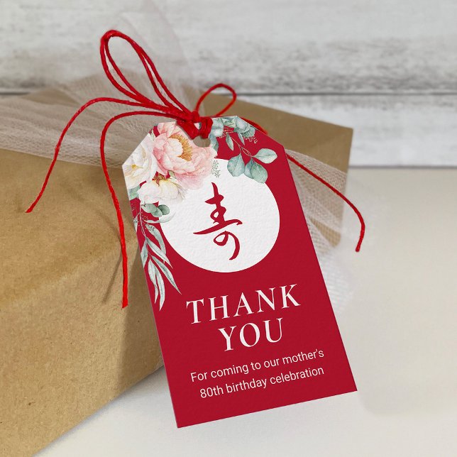 Etiqueta china de regalo "Longevidad" de cumpleaño (Subido por el creador)