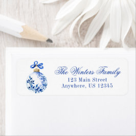 Etiqueta Chinoiserie Blue & White Christmas Ornamet Return