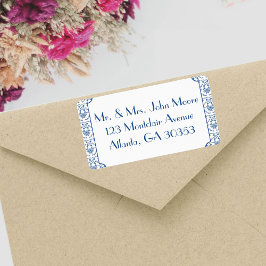 Etiqueta Chinoiserie Delft Blue Pattern・Personalizado