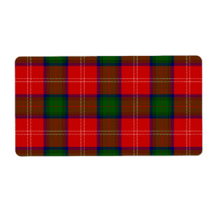 Etiqueta Chitolm tartan rojo platillo
