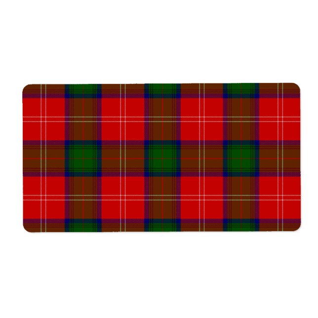 Etiqueta Chitolm tartan rojo platillo (Frente)