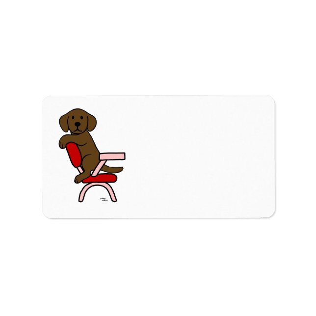 Etiqueta Chocolate Labrador Student 3 Personalizado (Frente)