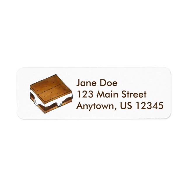 Etiqueta Chocolate Marshmallow Campfire Campfire Campamento (Frente)