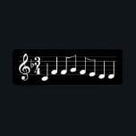 Etiqueta Chorers We Wish You a Merry Christmas Music Notes<br><div class="desc">Chords We Wish a Merry Christmas Music Notes Black and White Elegant Labels</div>