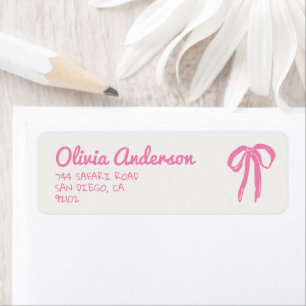 Etiqueta Chorro de Mano Retro Escrito Rosa Arco Baby Shower