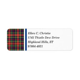 Etiqueta Christie Clan Bright Colorful Scottish Tartan