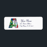 ETIQUETA CHRISTMAS A LETTER / SANTA WITH CHRISTMAS TREE<br><div class="desc">A bold alphabet letter initial ,  whimsical,  artistic monogram design.Acrylic painting with floral ornaments, winter plants,  holly berries toys , gifts and balloons. by Bulgan Lumini (c)


















com</div>