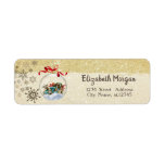 Etiqueta Christmas Ball,Retro Car Snowflakes,Glittery<br><div class="desc">Elegant Christmas balls and snowflakes on glittery background. An elegant and sophisticated design. Customize with your name and address details.</div>