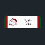 Etiqueta Christmas Baseball<br><div class="desc">* Baseball wearing a Santa Hat for a fan at Christmas time! - Hey Baseball Players and Fans! You can customize this item by adding text, a photo or resizing the image to be larger or smaller. There are also background colors that you can add to personalize! Use the CUSTOMIZE...</div>