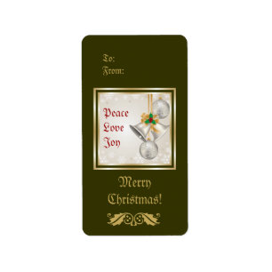 Etiqueta Christmas Bells And Ornaments Label