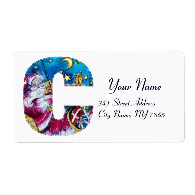 ETIQUETA CHRISTMAS C LETTER / INSPIRED SANTA MONOGRAM (Frente)