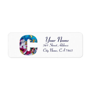 ETIQUETA CHRISTMAS C LETTER / INSPIRED SANTA MONOGRAM