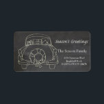 Etiqueta "Christmas car"  chalkboard Season's Greetings<br><div class="desc">After all the work and stress, tell them you have a new address! There is no better ( and easier!) way to spread the news than adding this label to your Christmas post. There are many different cards available, so pick the design and wording you like. Browse the store or...</div>