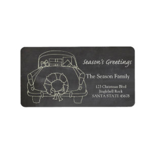 Etiqueta "Christmas car"  chalkboard Season's Greetings