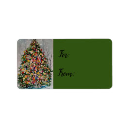 Etiqueta Christmas colourfull tree.